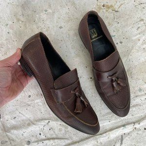 Bruno Magli Brown Textured Bemar Tassel Loafers M… - image 1